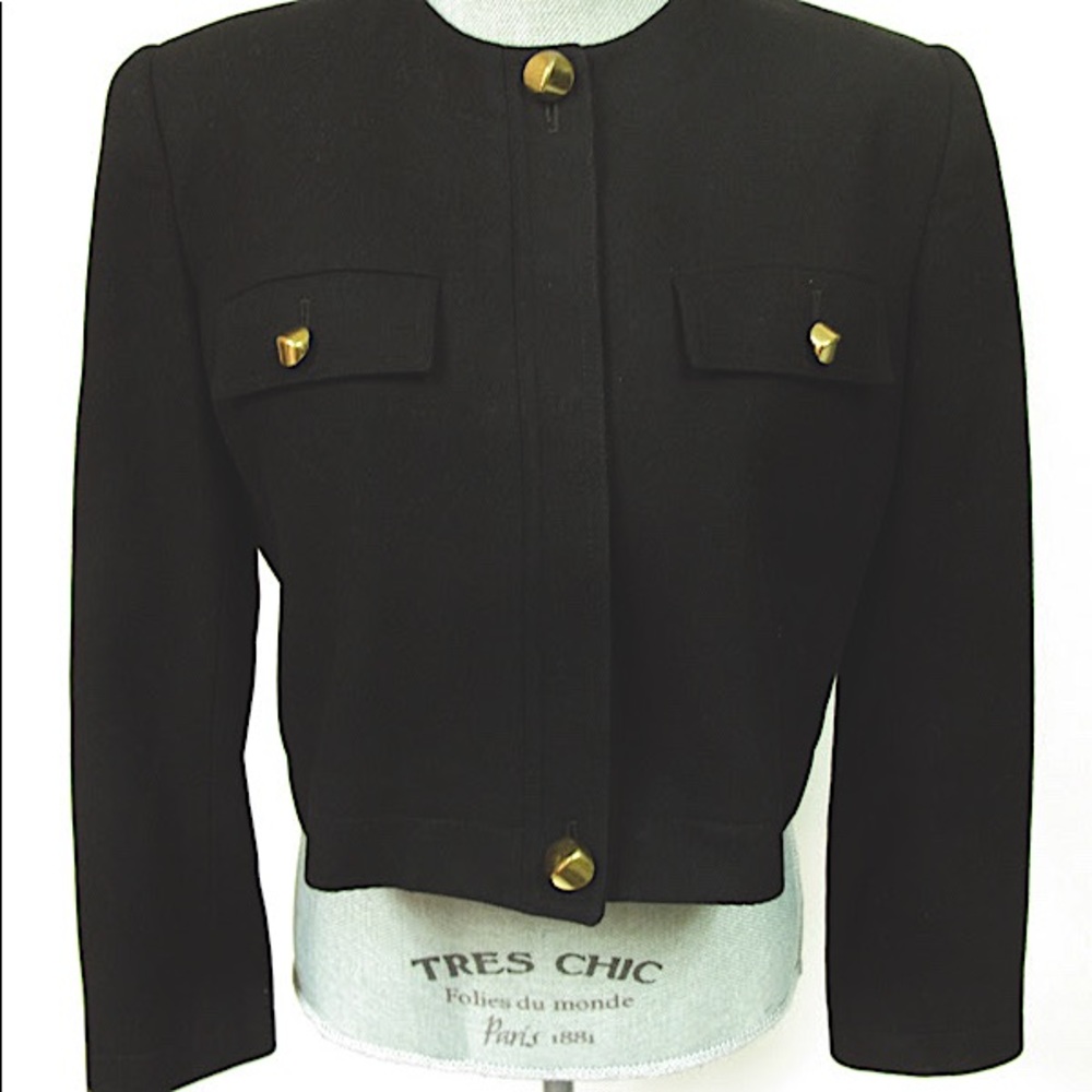 Vintage Blassport by Bill Blass Black Cropped Jacket